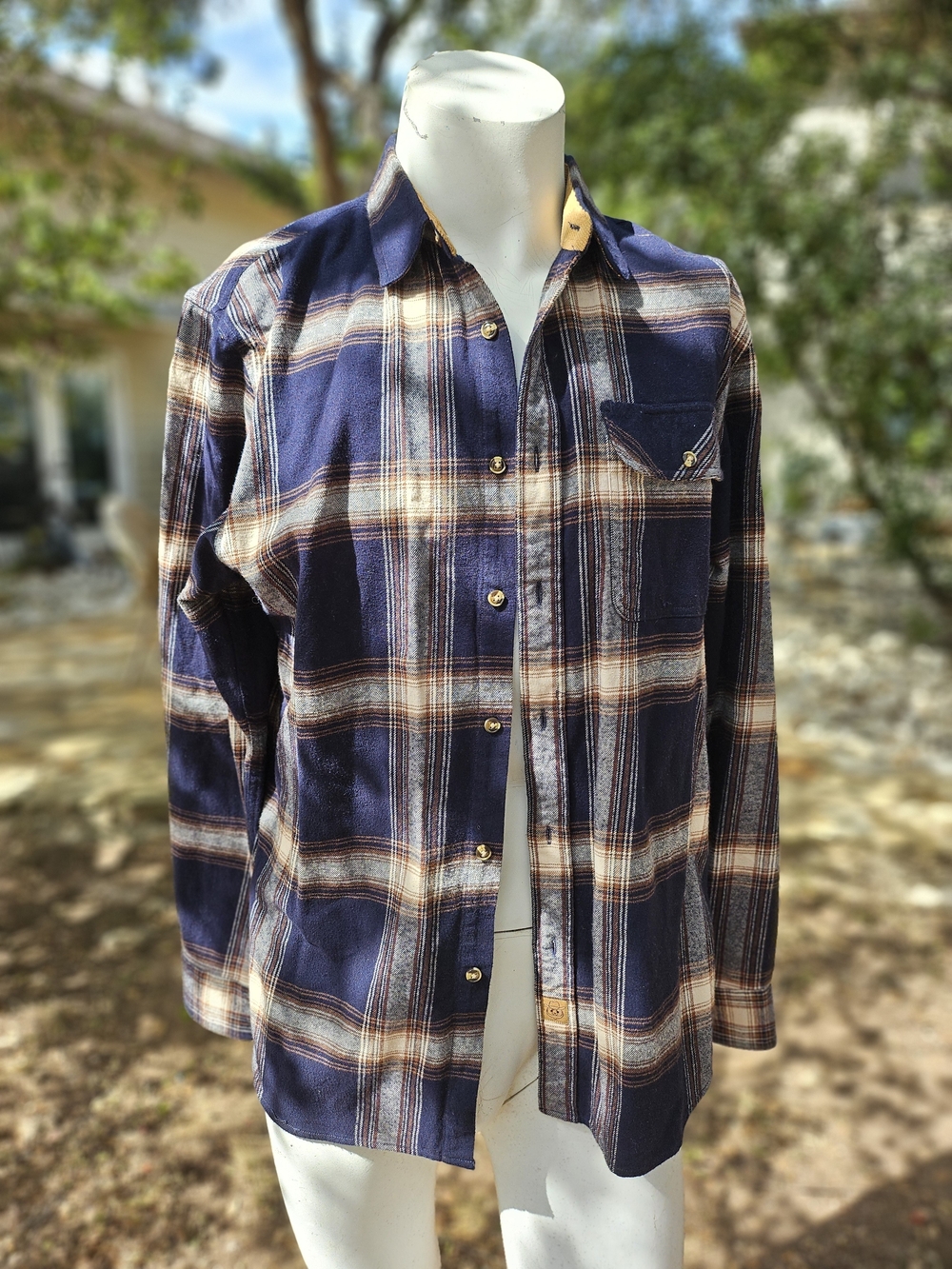 Customized Design By Dubinik Casual Button-Down Plaid Cotton Shirt L